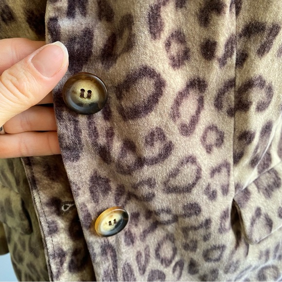 TALBOTS Women’s Cheetah Print Brown Cream Blazer Lined Animal Print Size S - Picture 5 of 9